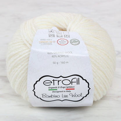 Etrofil Bambino Lux Wool Kırık Beyaz El Örgü İpliği - 70017