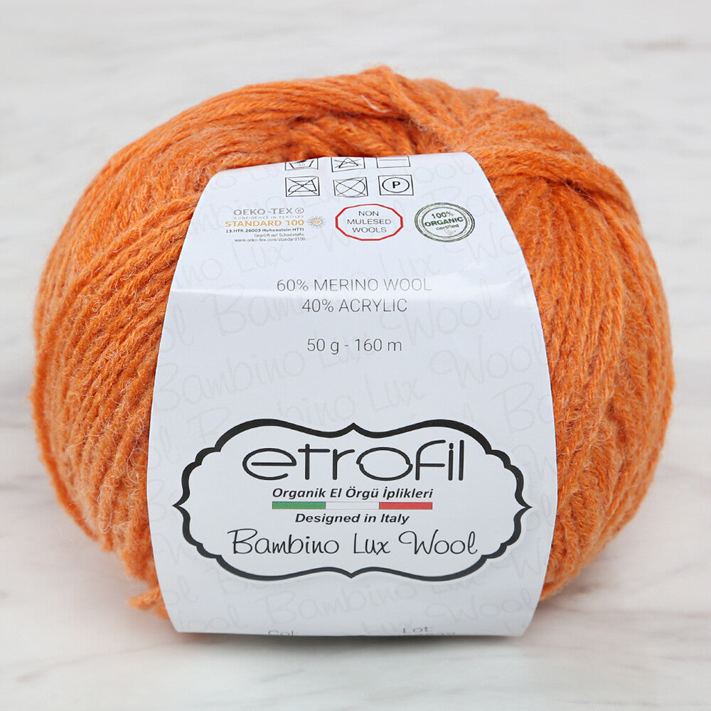 Etrofil Bambino Lux Wool Turuncu El Örgü İpliği - 70212