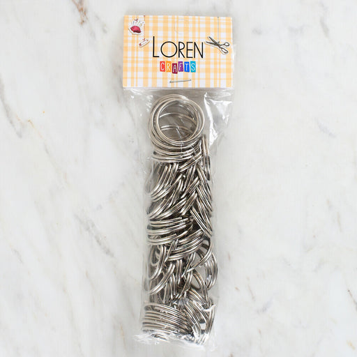 Loren Crafts 50'li 2,5 cm Gümüş Rengi Anahtarlık Halkası