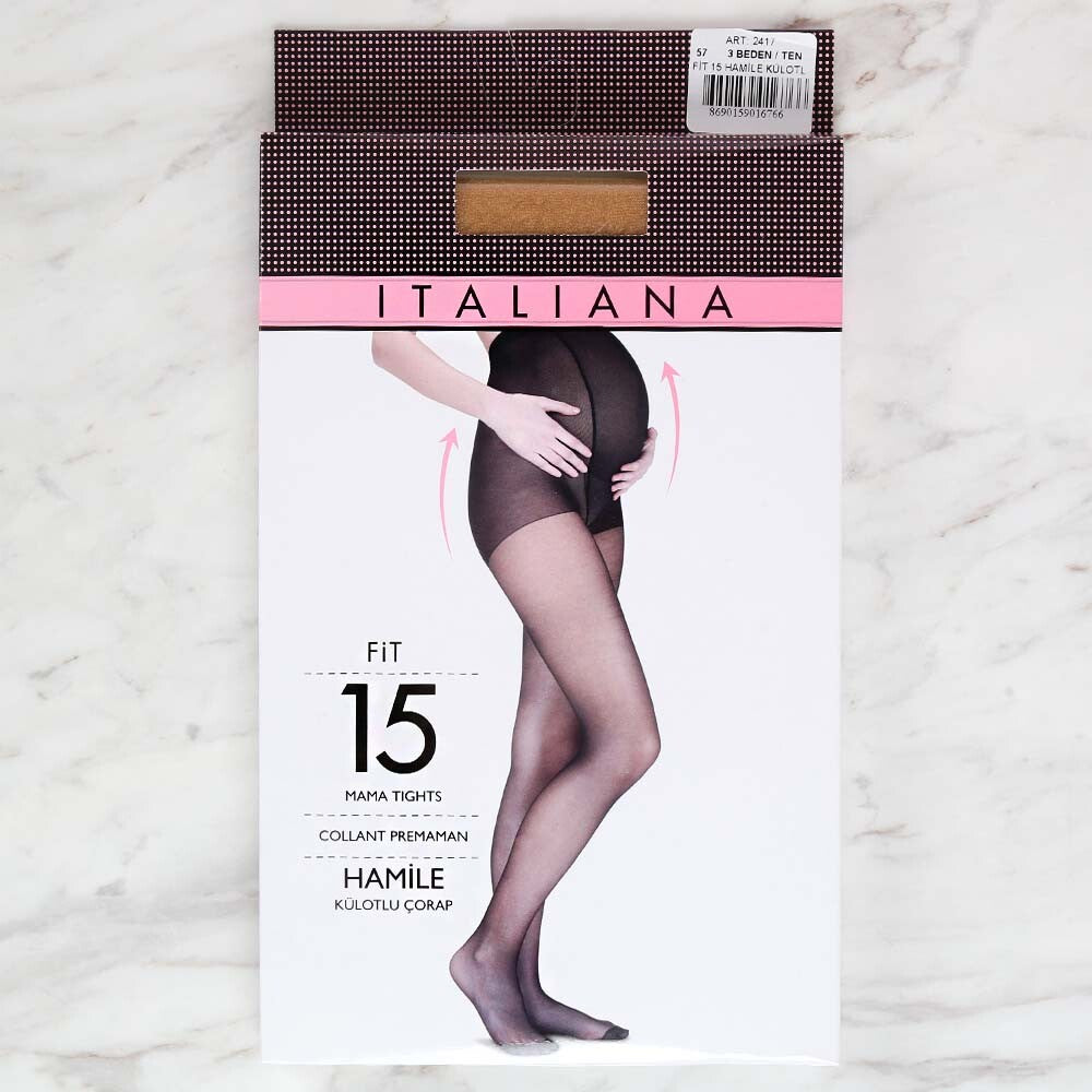 Italiana 2417 Fit 15 Hamile Külotlu Çorap, Siyah  500/3 Beden