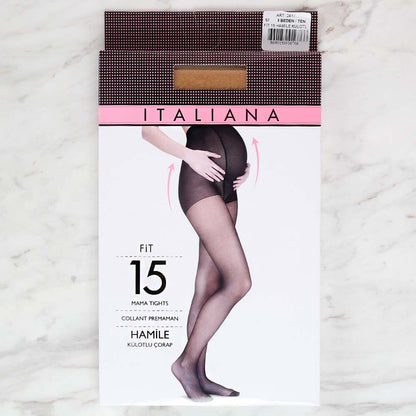 Italiana 2417 Fit 15 Hamile Külotlu Çorap, Siyah  500/3 Beden
