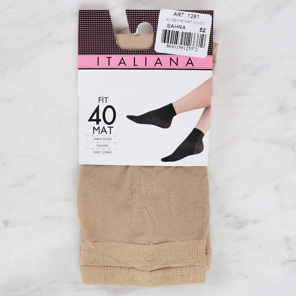 Italiana 1281 Mat Soket Çorap, Sahra Ten 52