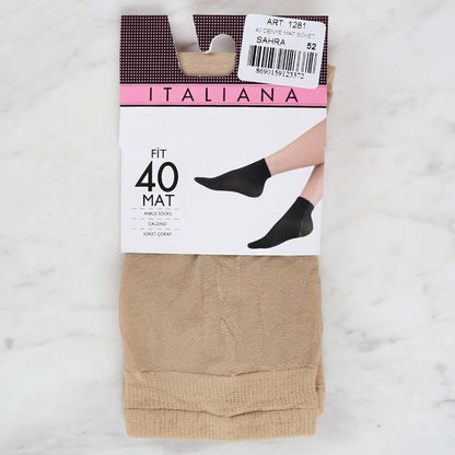 Italiana 1281 Mat Soket Çorap, Sahra Ten 52