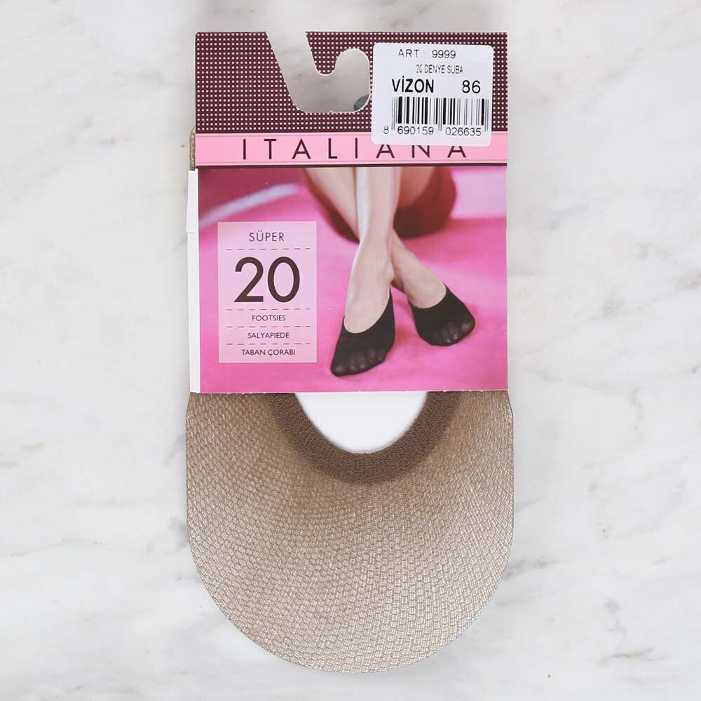 Italiana 9999 Suba 20 Denye Çorap, Vizon, 86
