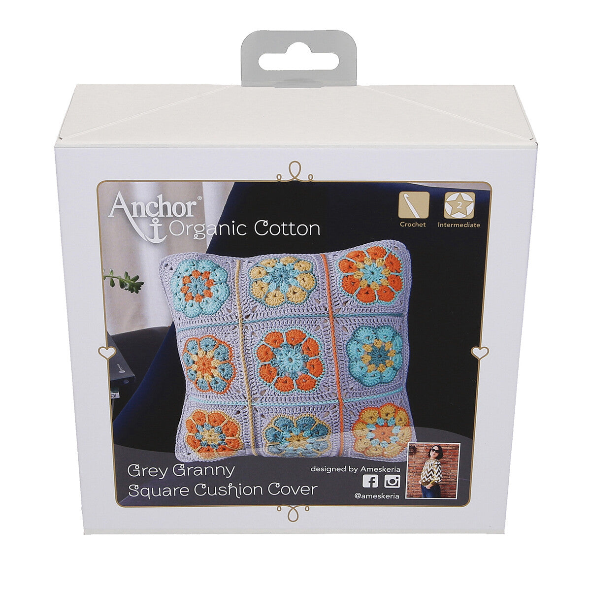 Anchor Organic Cotton Motifli Yastık Kiti - Art:A28G001-09063