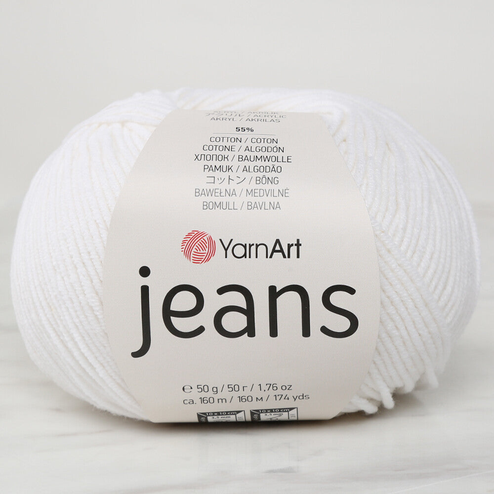 YarnArt Jeans Beyaz El Örgü İpi - 01