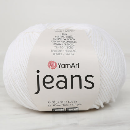 YarnArt Jeans Beyaz El Örgü İpi - 01