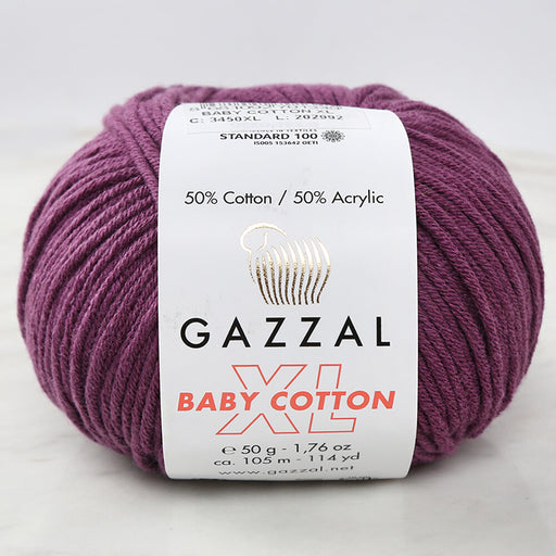 Gazzal Baby Cotton XL Mor Bebek Yünü - 3441XL