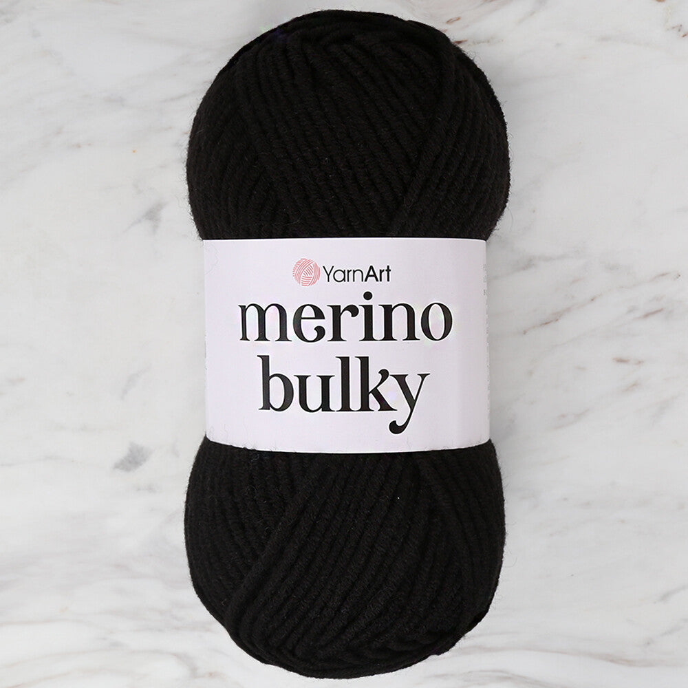 Yarnart  Merino Bulky Siyah El Örgü İpi - 585