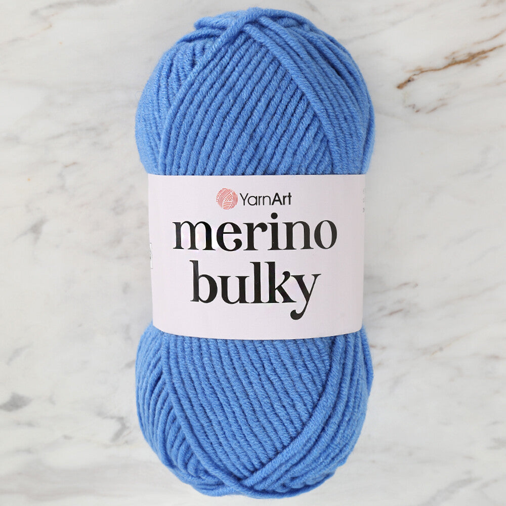 Yarnart  Merino Bulky Mavi El Örgü İpi - 600