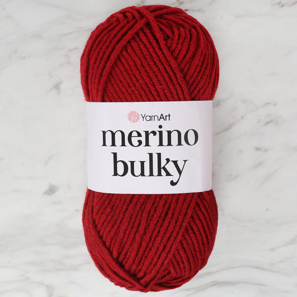 Yarnart  Merino Bulky Bordo El Örgü İpi - 3024