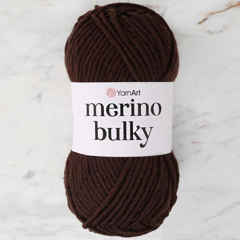 Yarnart Merino Bulky Kahverengi El Örgü İpi - 116