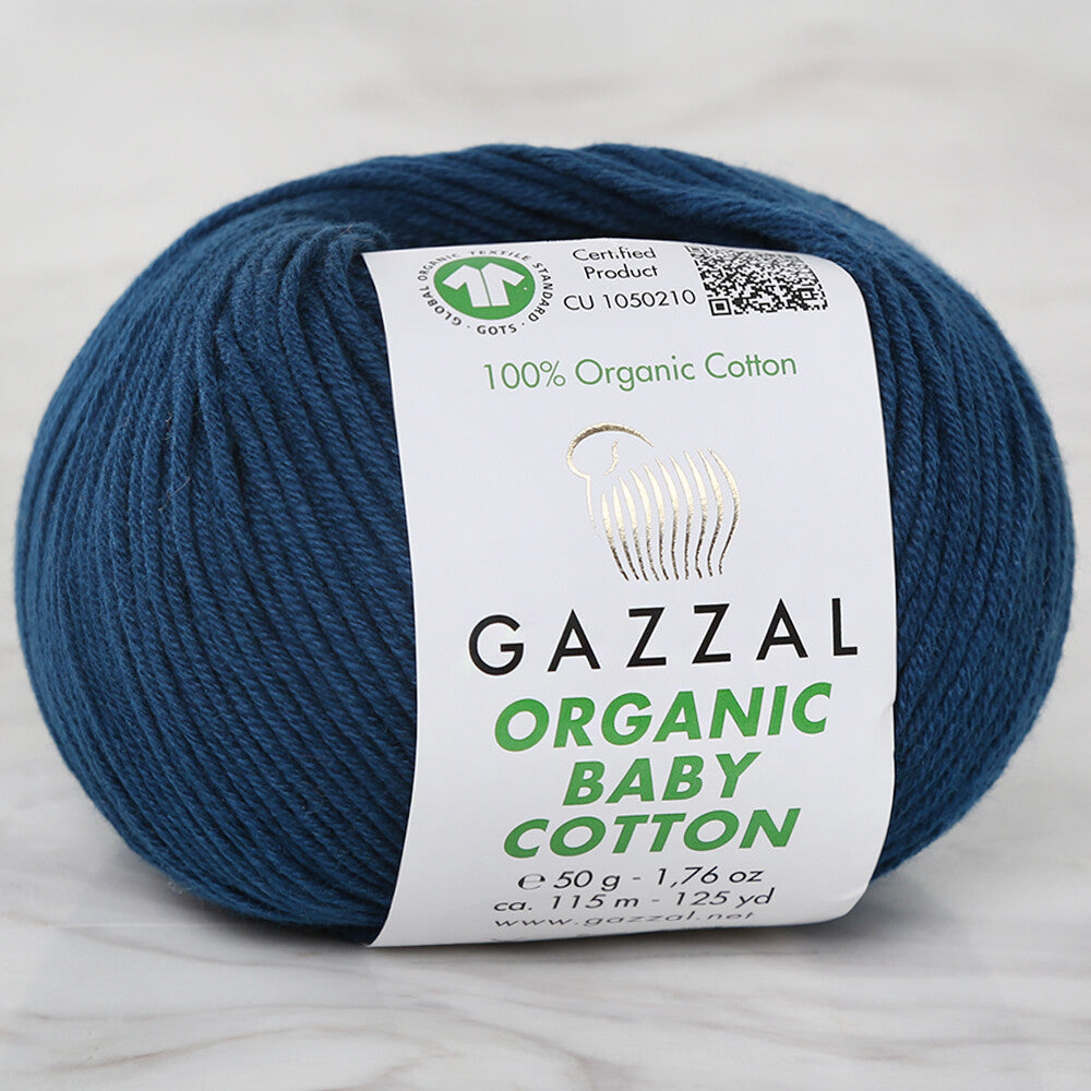 Gazzal Organic Baby Cotton Havacı Mavi Bebek Yünü - 437