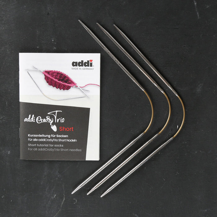 Addi CraSyTrio 26cm Circular Knitting Needles 5.00mm Gold and Silver