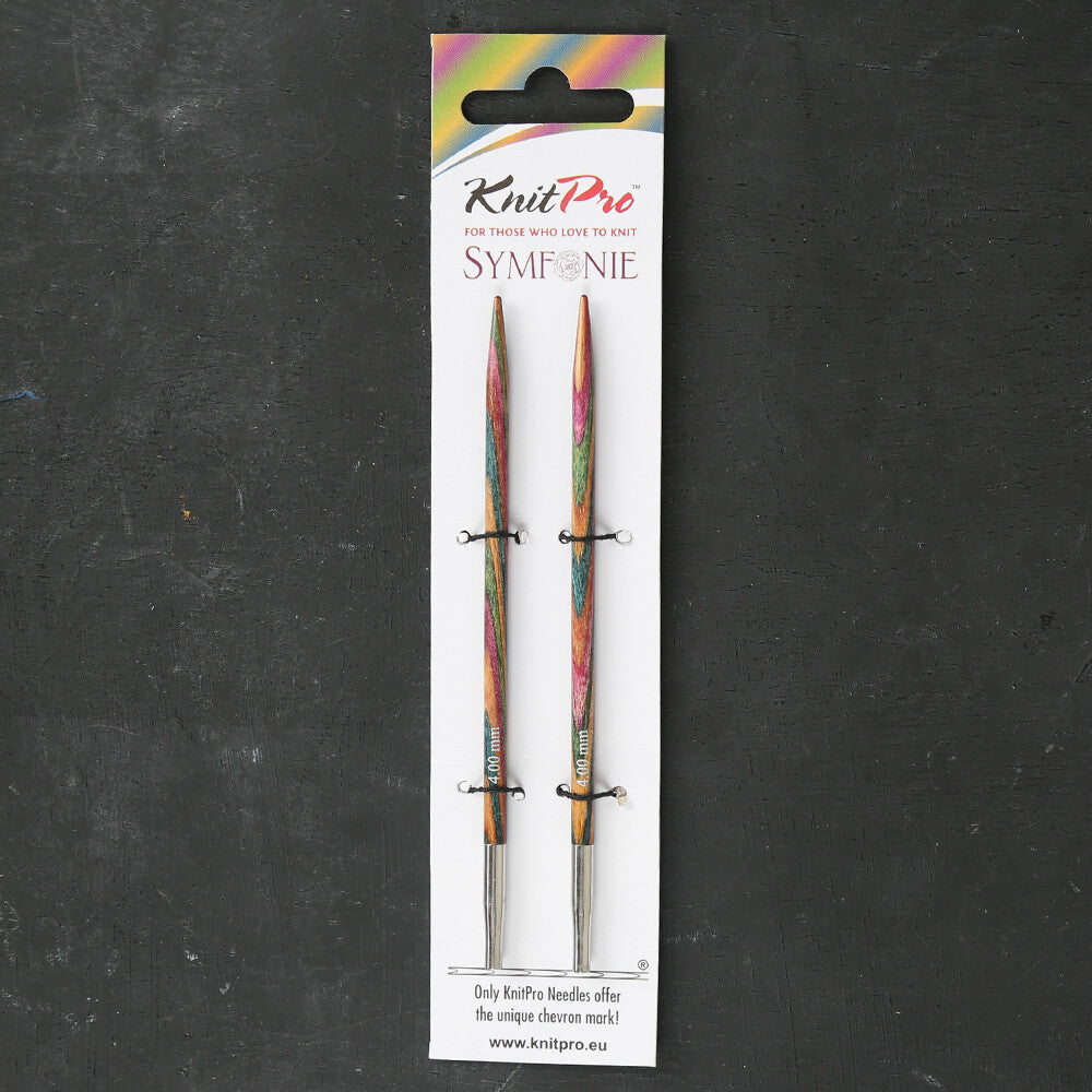 KnitPro Symfonie 4 mm Değiştirilebilir Ahşap Misinalı Şiş Ucu - 20403