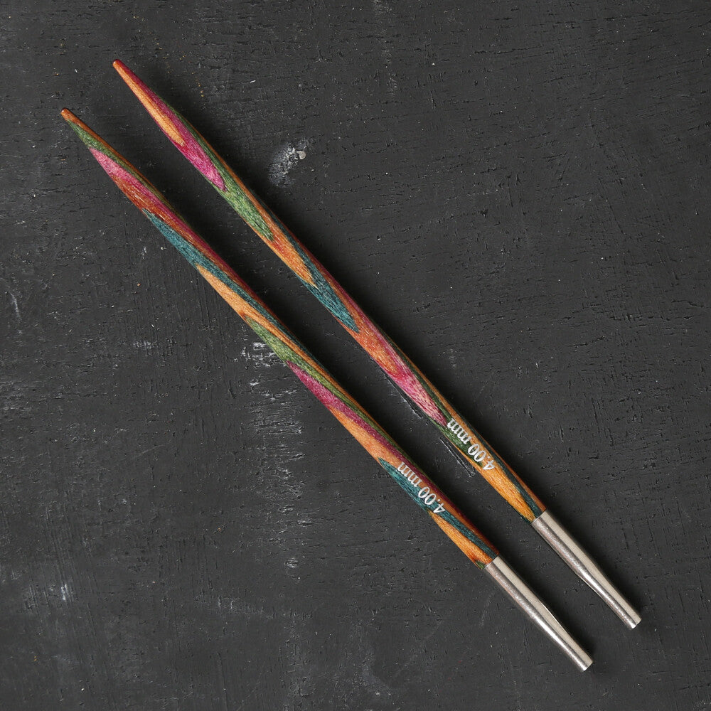 KnitPro Symfonie 4 mm Değiştirilebilir Ahşap Misinalı Şiş Ucu - 20403