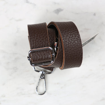 Knitme Sürgü Tokalı Çanta Askısı 130x2,5 cm Kahverengi BA-0003