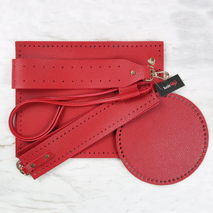 Knitme Kova Çanta Seti Kırmızı BA-0114