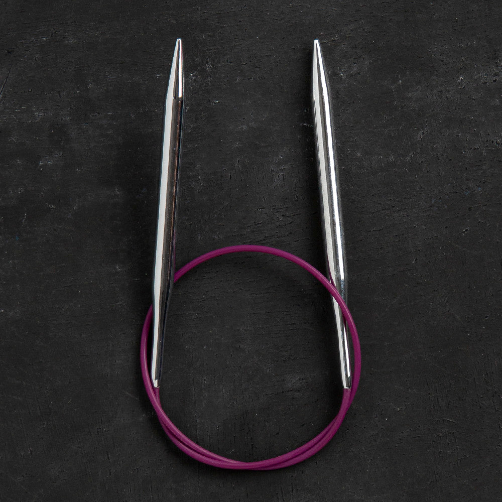 KnitPro Nova Metal 5.5 Mm 40 Cm Metal Mor Misinalı Şiş - 10356