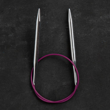 KnitPro Nova Metal 5.5 Mm 40 Cm Metal Mor Misinalı Şiş - 10356