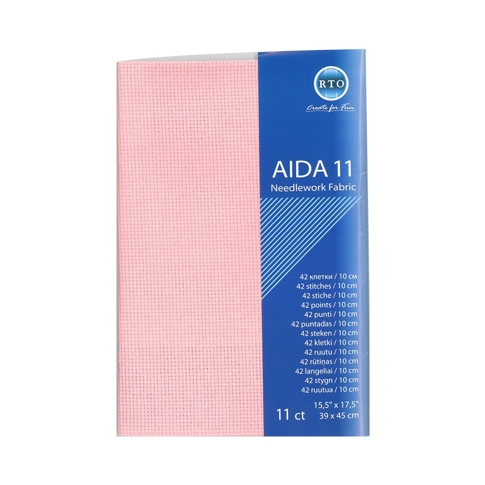 Toile Aida 14 Fils Pour Point De Croix - Rouge, 39 X 45 Cm En 100% Coton Lavable
