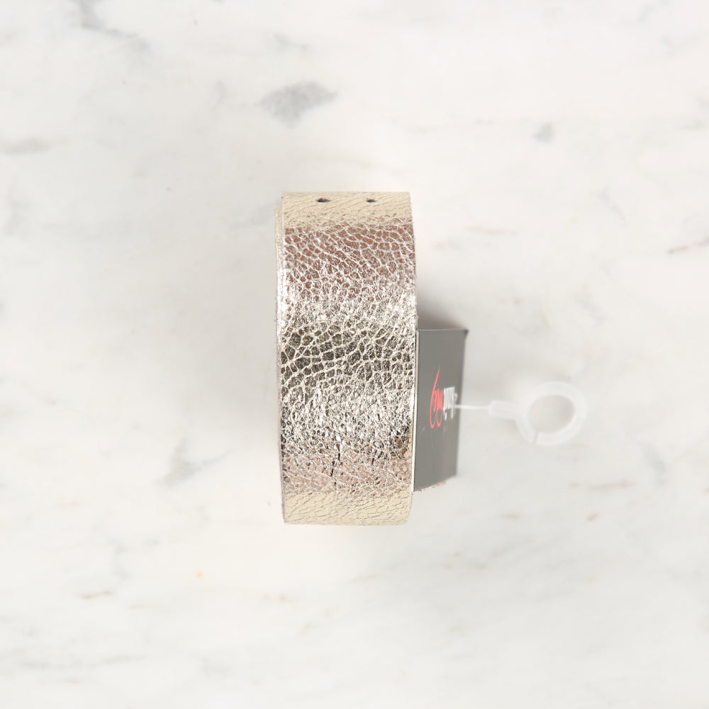 Knitme Gerçek Deri Spor Dikiş Çanta Askısı 75x2.5 cm Altın BA-0036