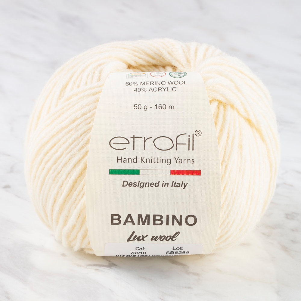 Etrofil Bambino Lux Wool Ekru El Örgü İpliği - 70018