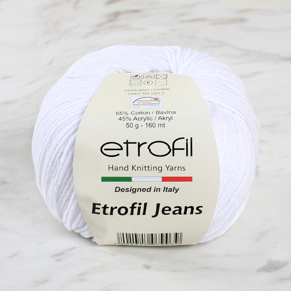 Etrofil Jeans Beyaz El Örgü İpi - 002