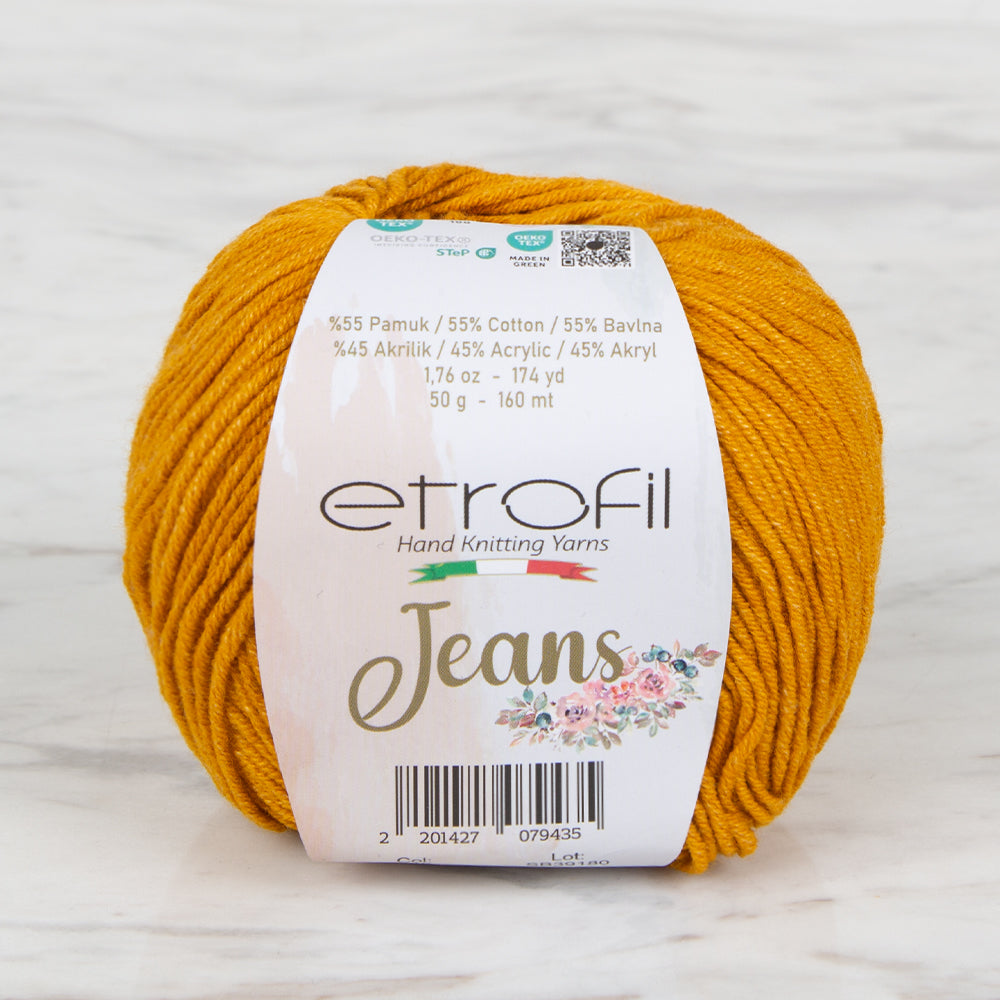 Etrofil Jeans Koyu Sarı El Örgü İpi - 45