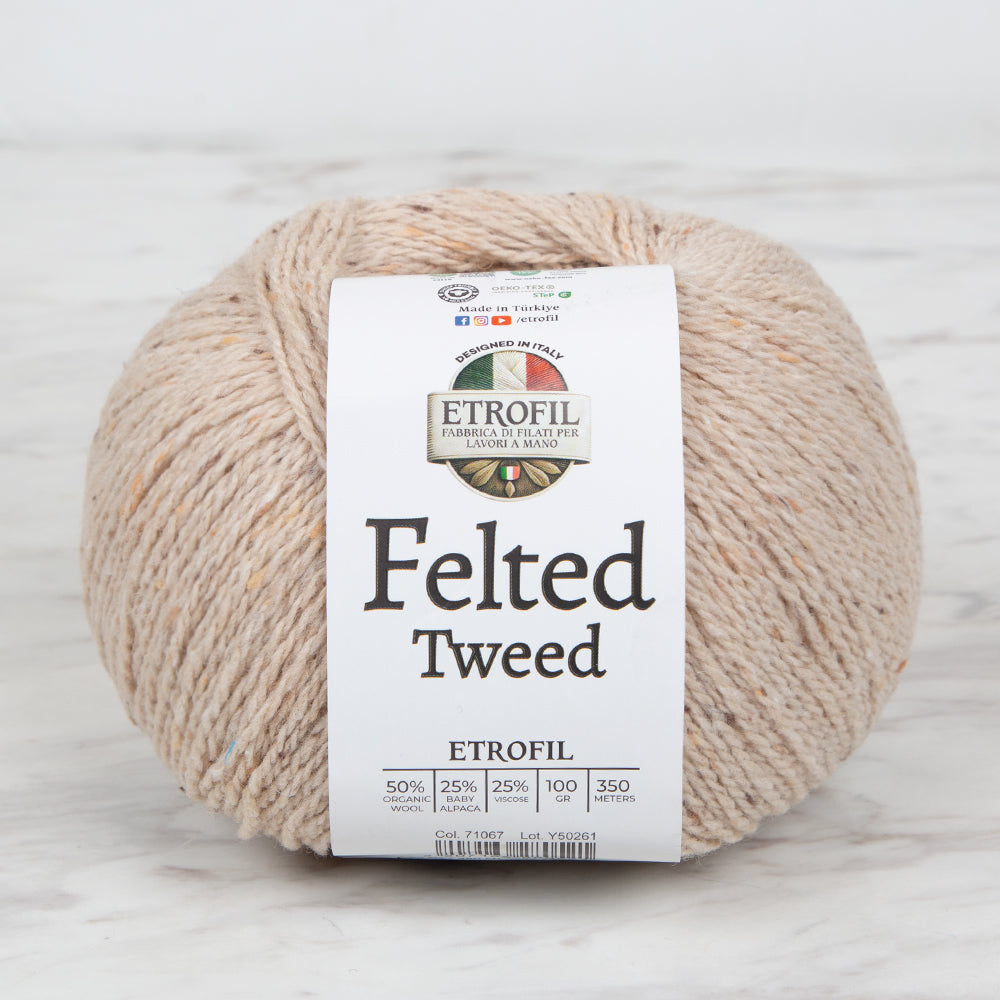 Etrofil Felted Tweed Bej El Örgü İpi - 71067