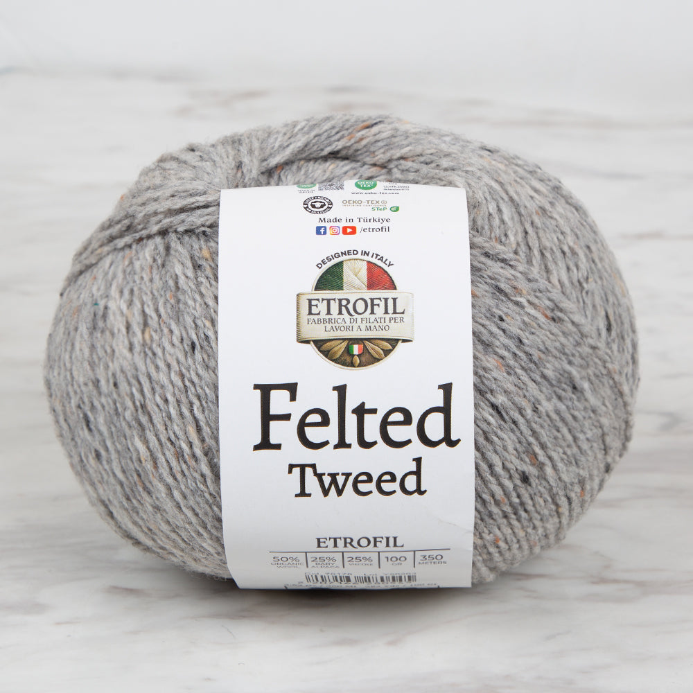 Etrofil Felted Tweed Gri El Örgü İpi - 79178