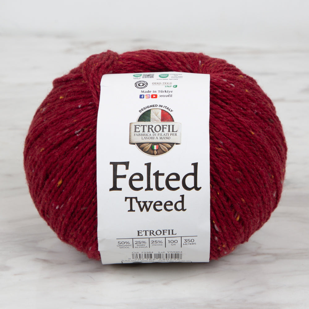 Etrofil Felted Tweed Bordo El Örgü İpi - 73384
