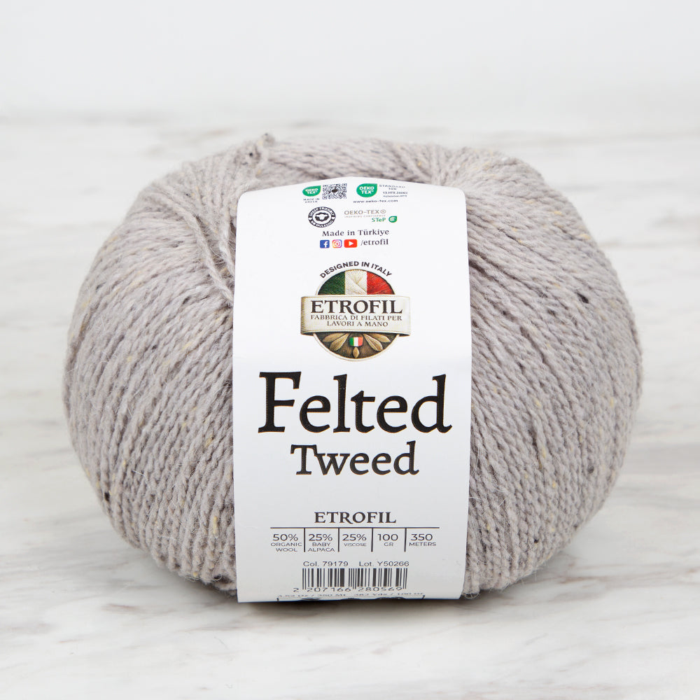 Etrofil Felted Tweed Gri El Örgü İpi - 79179
