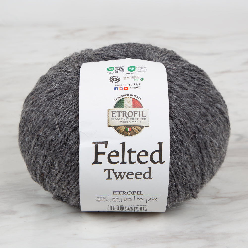 Etrofil Felted Tweed Gri El Örgü İpi - 79181