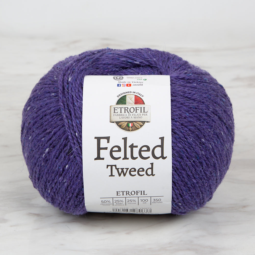 Etrofil Felted Tweed Mor El Örgü İpi - 76111