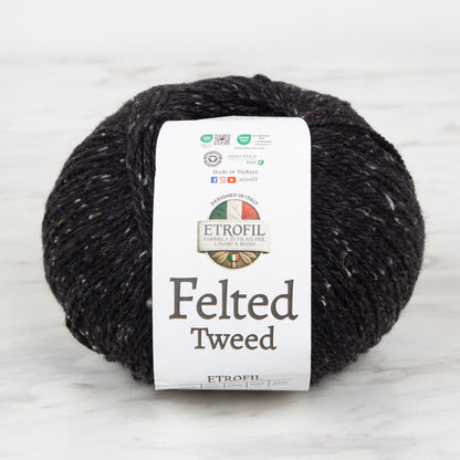 Etrofil Felted Tweed Siyah El Örgü İpi - 79182
