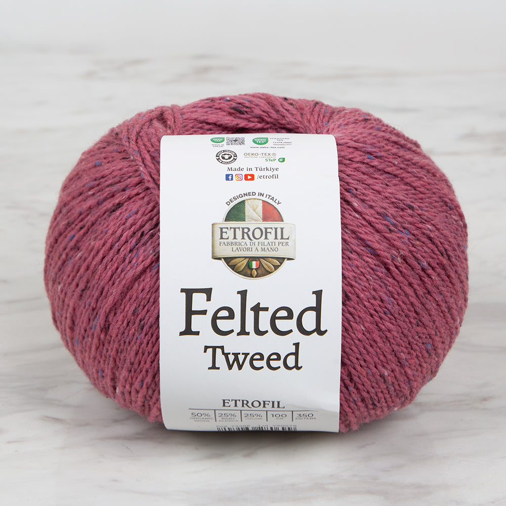 Etrofil Felted Tweed Gül Kurusu El Örgü İpi - 73385