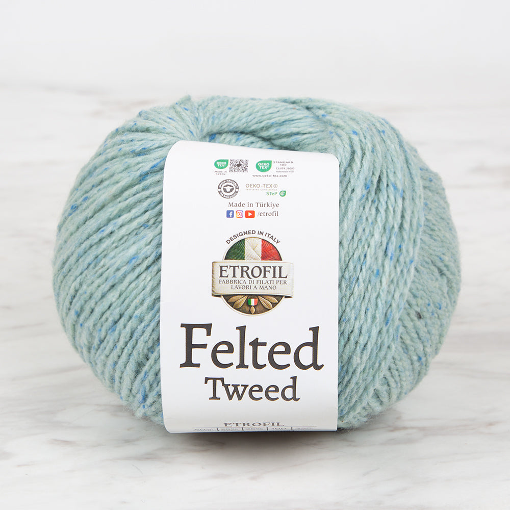 Etrofil Felted Tweed Yeşil El Örgü İpi - 76112
