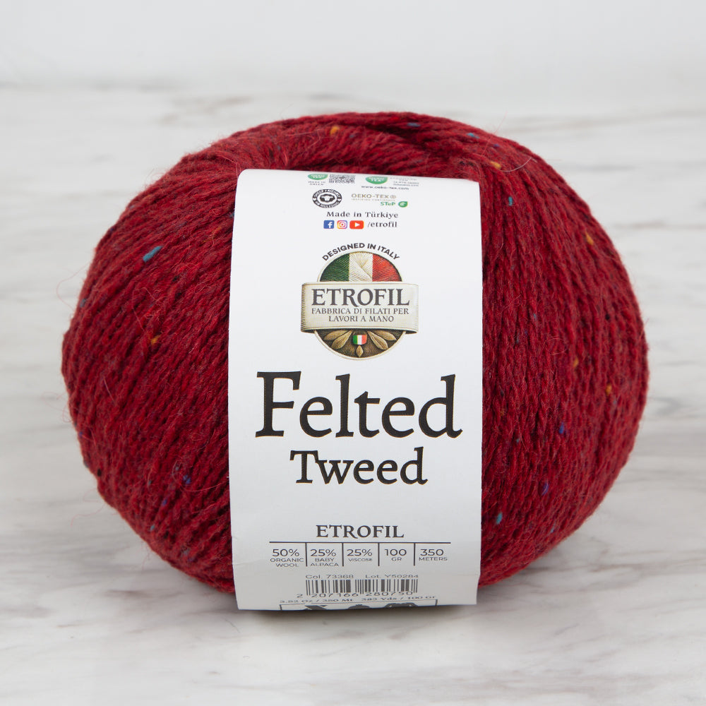 Etrofil Felted Tweed Kırmızı El Örgü İpi - 73368