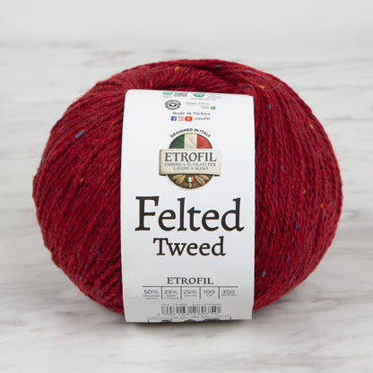 Etrofil Felted Tweed Kırmızı El Örgü İpi - 73368