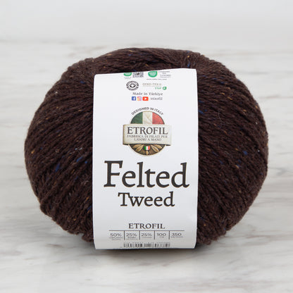Etrofil Felted Tweed Kahverengi El Örgü İpi - 77211