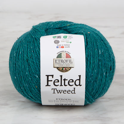 Etrofil Felted Tweed Yeşil El Örgü İpi - 74356