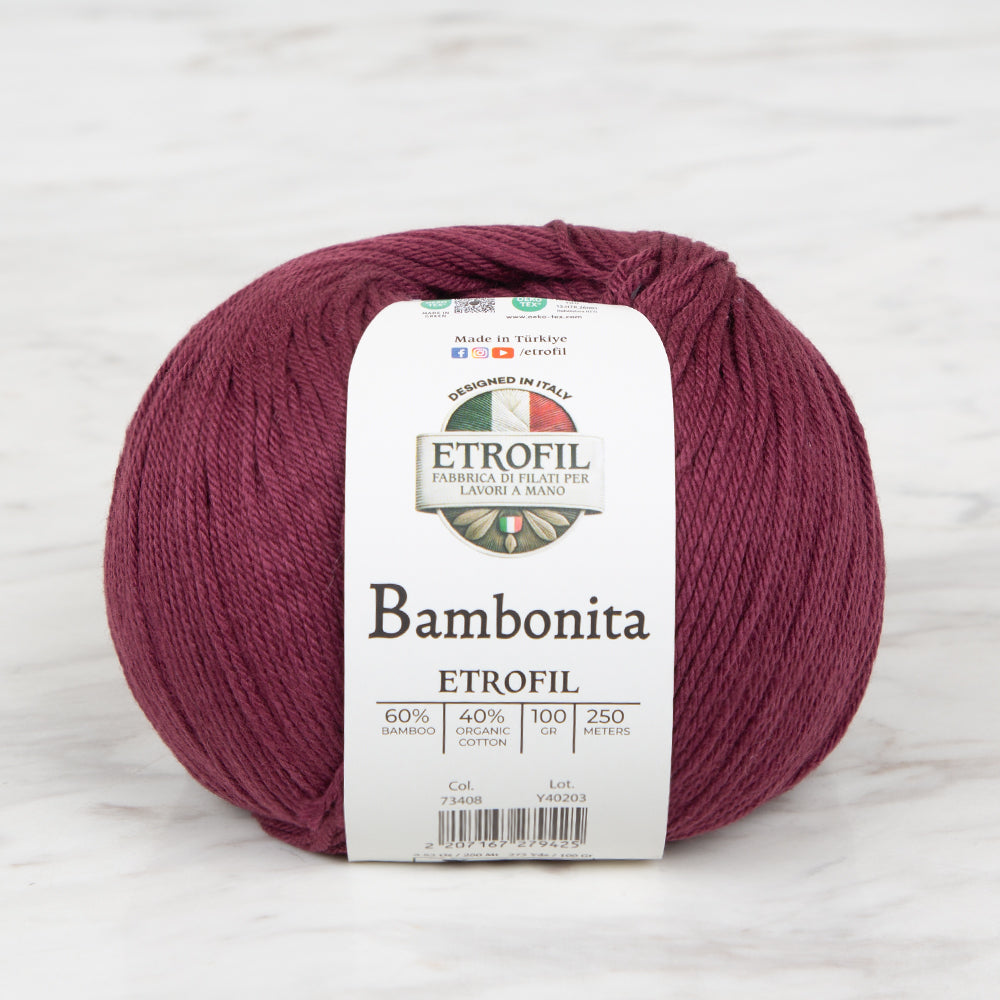 Etrofil Bambonita Bordo El Örgü İpi - 73408