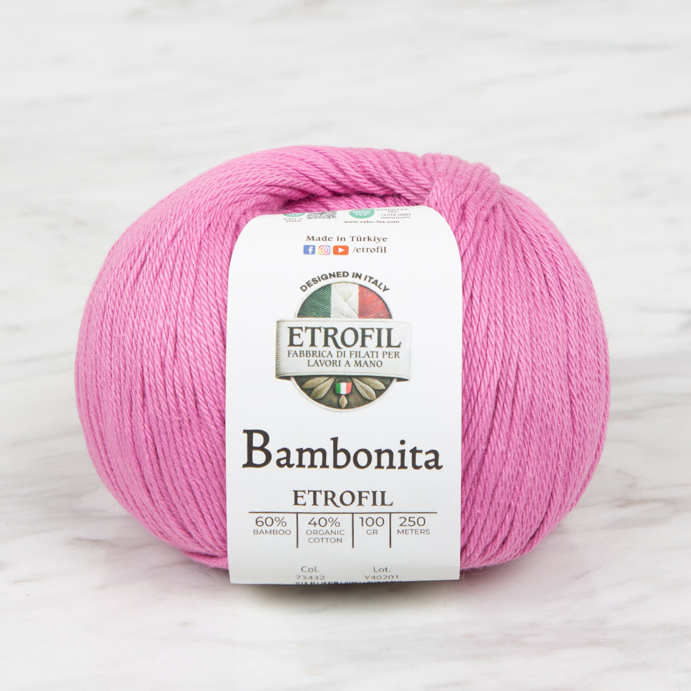 Etrofil Bambonita Pembe El Örgü İpi - 73432