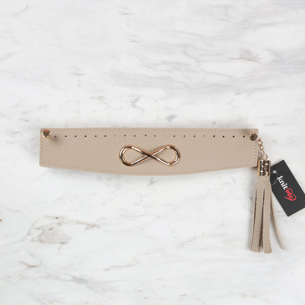 Knitme Dikişli Tokalı Çanta Ağzı 25x6 cm Bej BA-0070