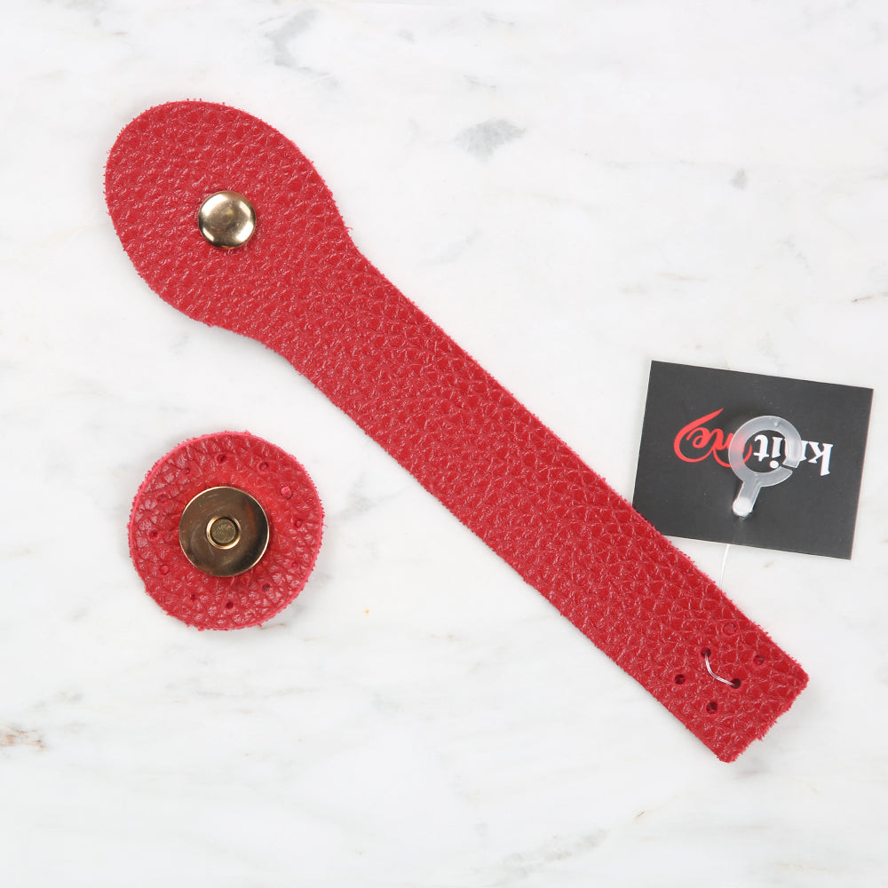 Knitme Çıtçıtlı Çanta Kapağı 2,5x17 cm Kırmızı BA-0045