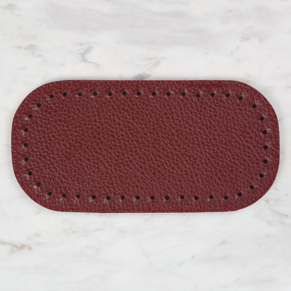Knitme Çanta Tabanı 20x10 cm Oval Bordo BA-0062