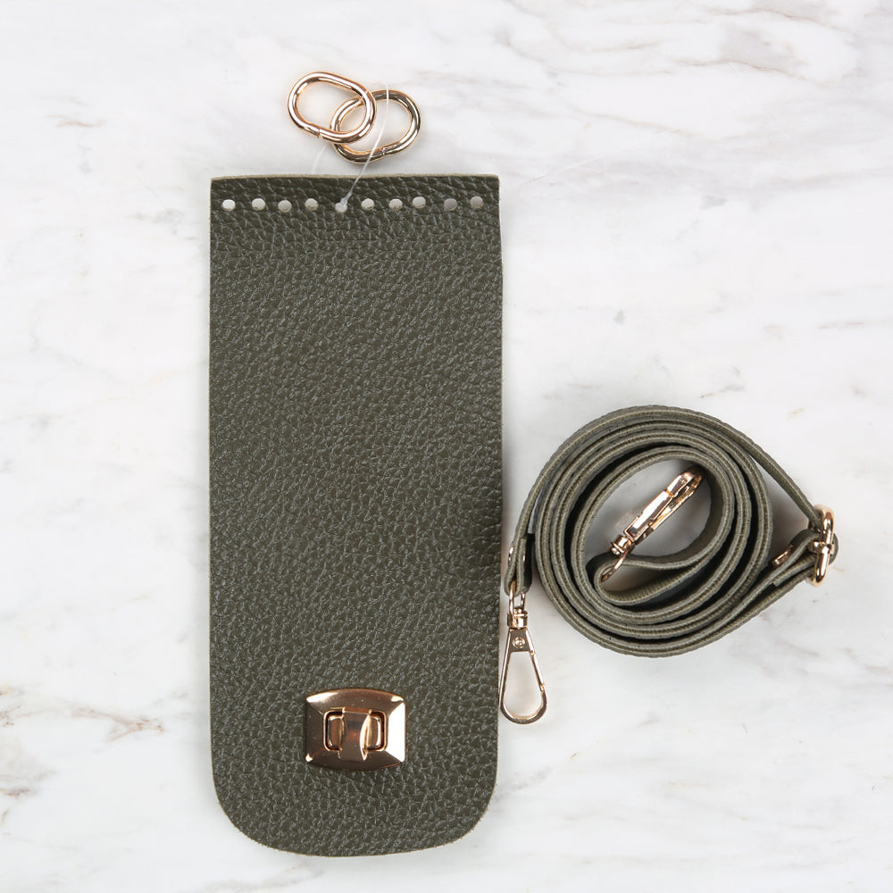 Knitme Klipsli Telefon Seti 8,5x20 cm Haki BA-0047