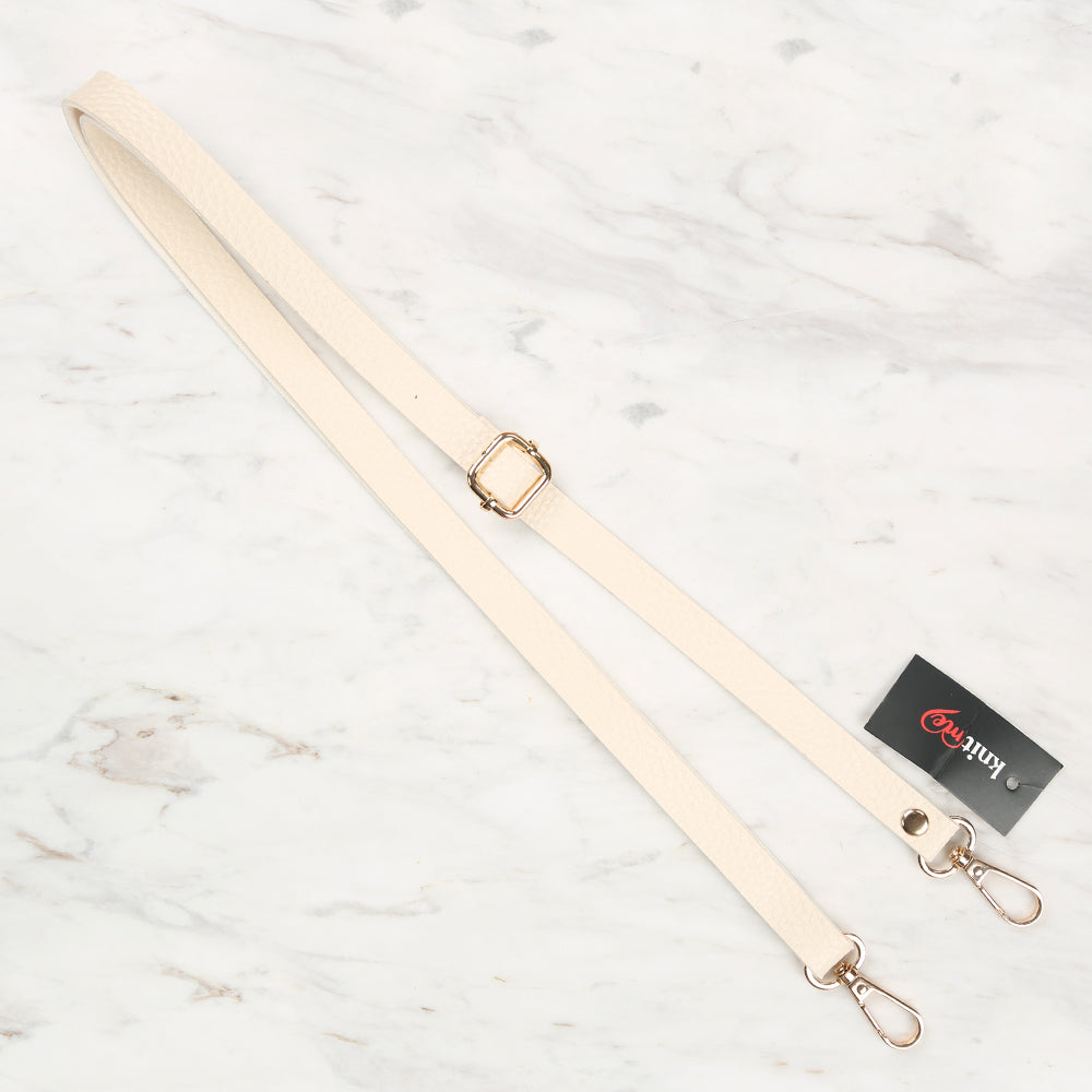 Knitme Sürgü Tokalı Çanta Askısı 135x1,5 cm Krem BA-0001