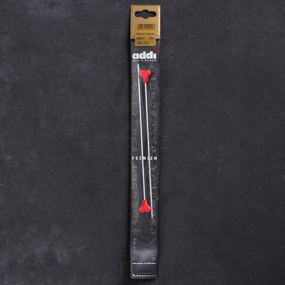 Addi Kalpli 2mm 20cm Klasik Alüminyum Örgü Şişi - 2007